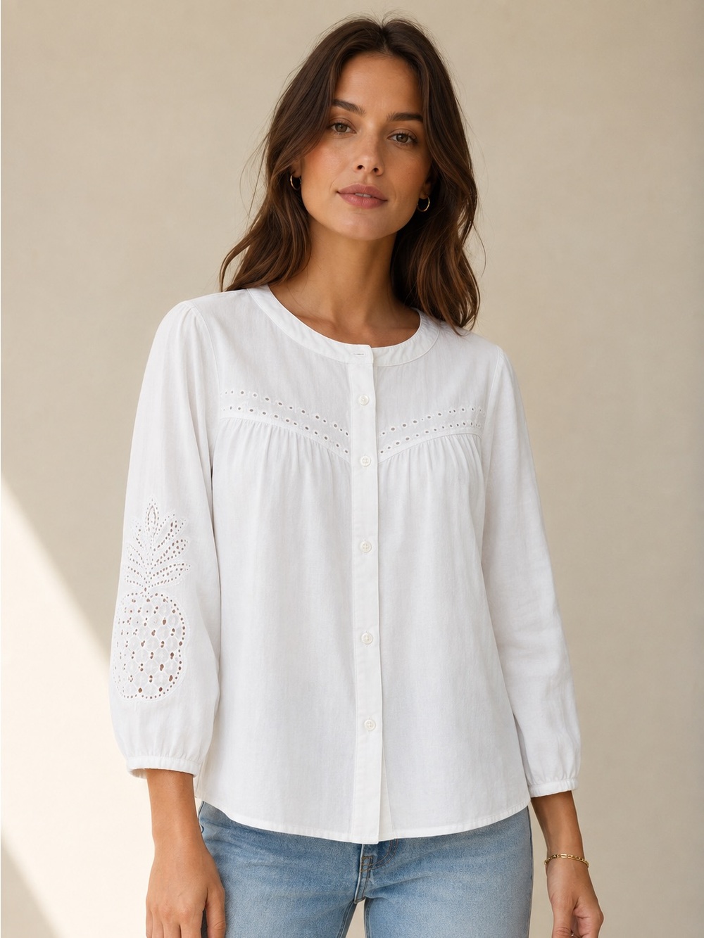 Calypso St Barth 2X Eyelet Embroidered Vacation Tropical Boho Preppy Coastal